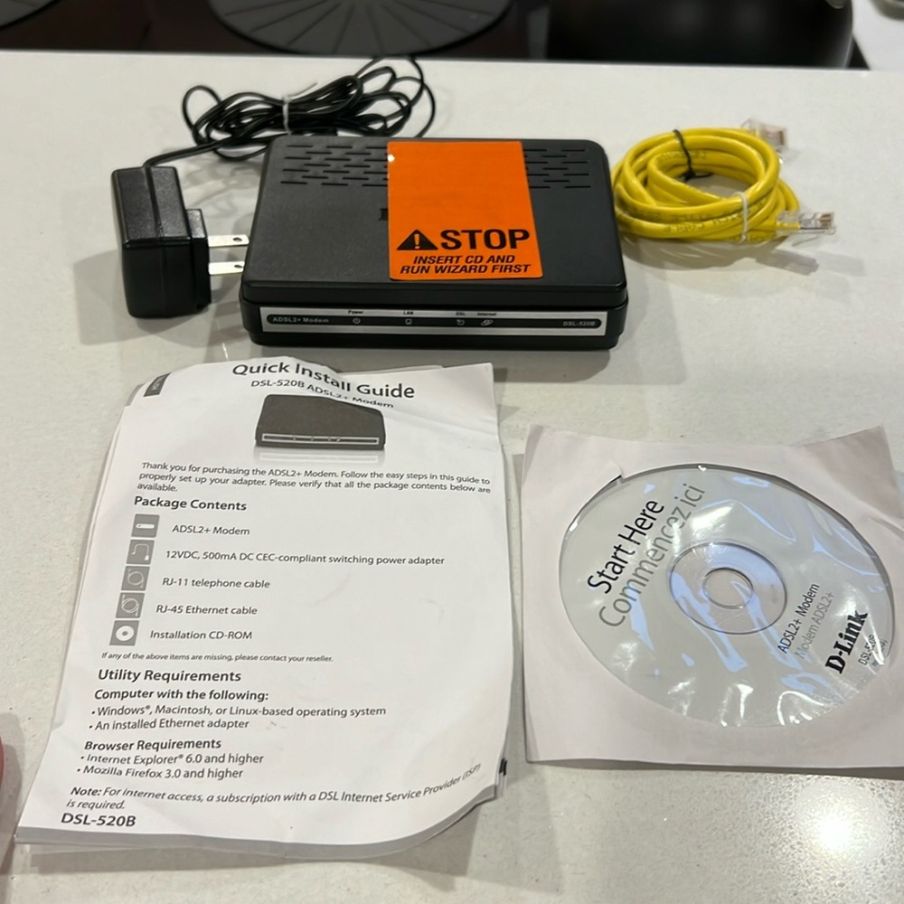 D-Link ADSL2+ Ethernet Modem
DSL-520B